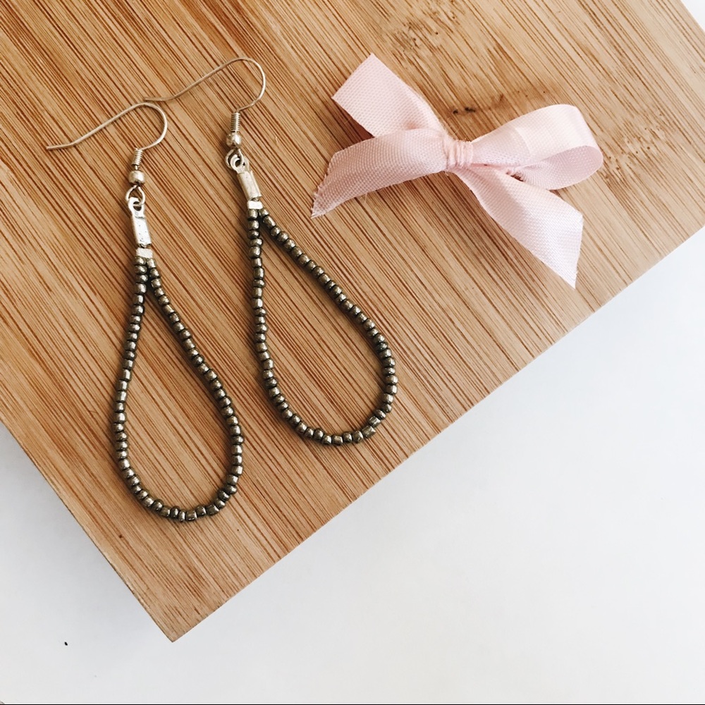 Gunmetal Beaded Earrings